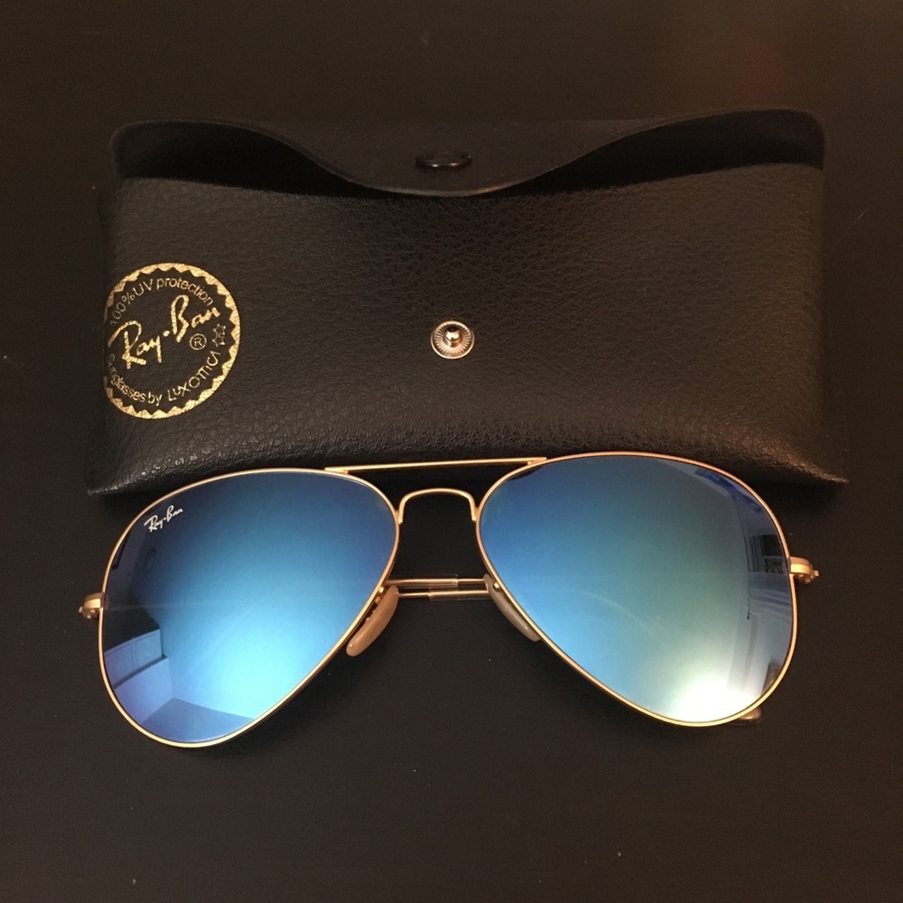 Ray-Ban Aviators Blue Flash Lenses